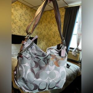 Coach Gray and Purple Women's Bag